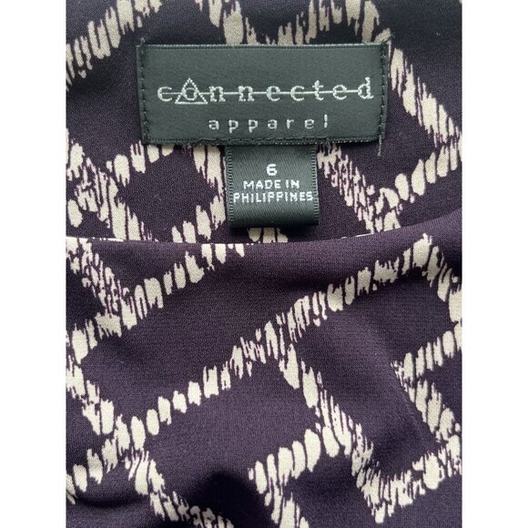 Connected Apparel Geometric Print Dress Size 6 Polyester Spandex - Picture 4 of 5